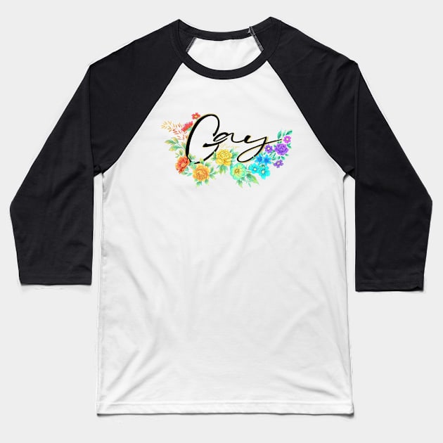 gay pride - white bg Baseball T-Shirt by Mariliya